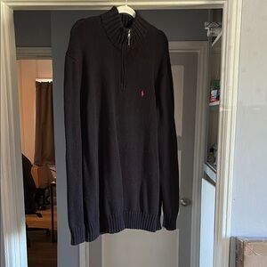 Ralph Lauren Men's Black Zip-Up Sweater